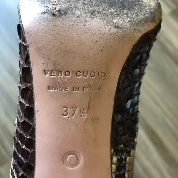 L'AUTRE CHOSE Snake Printed Leather Pumps Pointy - Picture 5 of 8